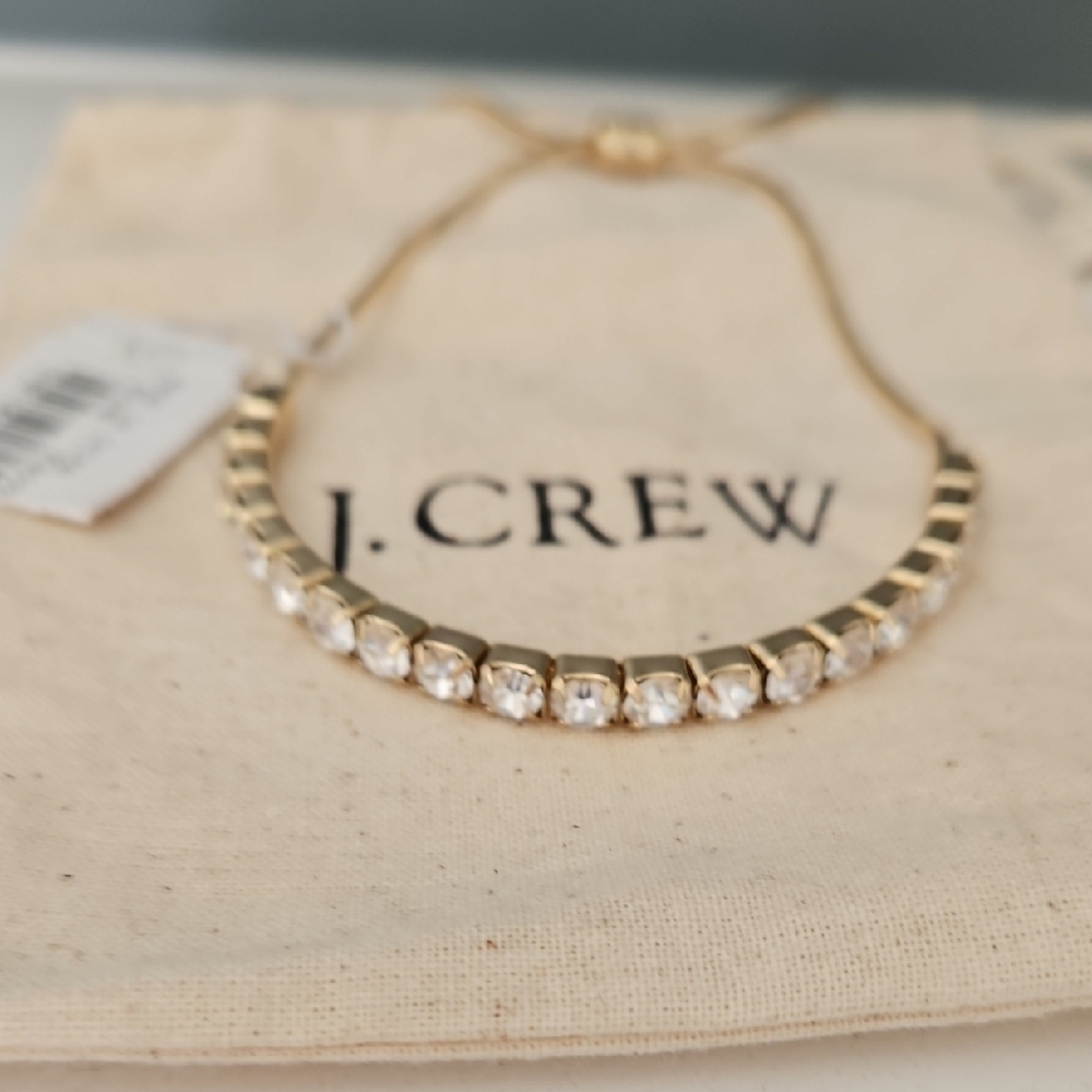 Classic J.Crew Gold and Crystal Bracelet